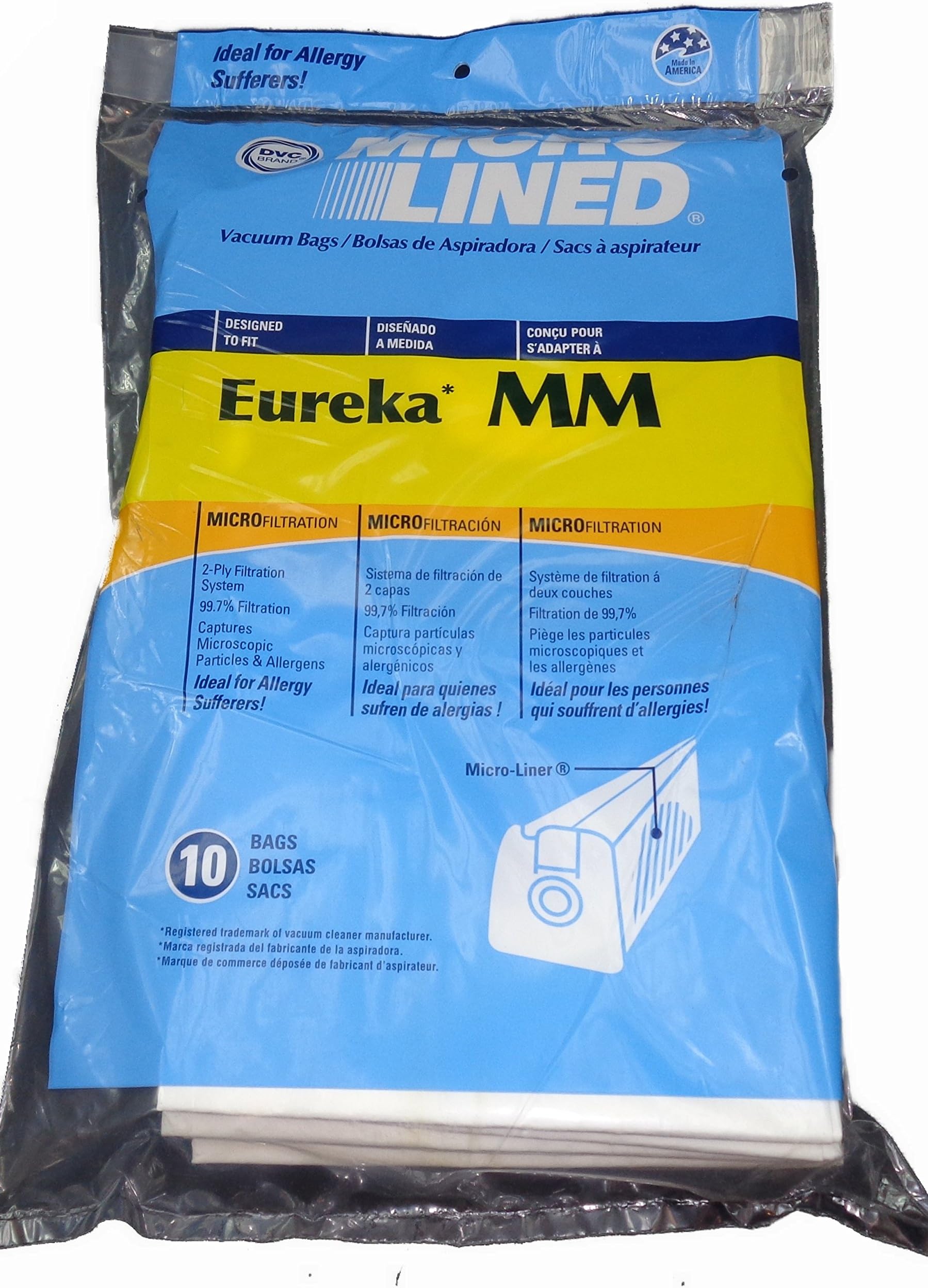 Eureka MM Micro-lined Mighty Mite & Sanitaire Allergen Filtration Vacuum Cleaner Bags (10)