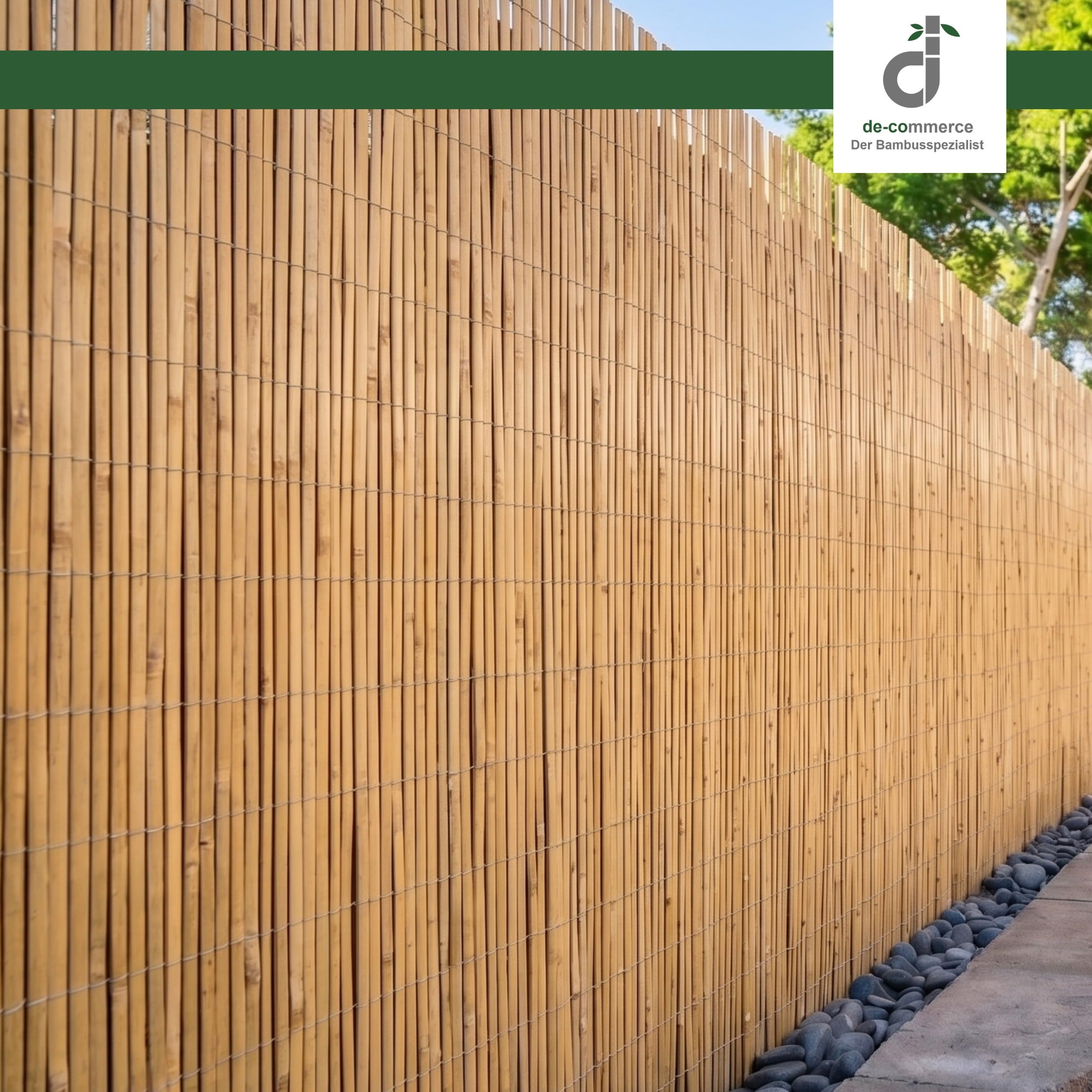 DE-COmmerce Bambus Zaun Schilf Sichtschutz CALAMA extra gehrtet (HxB) 100  x 500 cm Balkonsichtschutz, Gartenzaun, Sichtschutzzaun fr Garten, ...