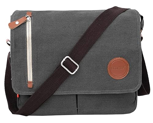 Storite Vintage Canvas Sling Cross Body Travel Office Business Satchel Messenger one Side Shoulder Bag for Men & Women-(33 cm x 6.5 cm x 27 cm)