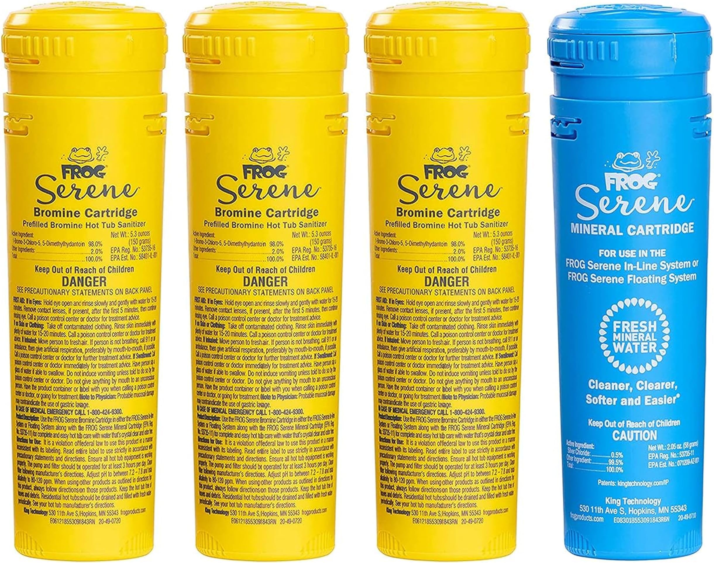 FROG Serene Replacement Mineral and Bromine Cartridge Kit for use with Hot Tub FROG Serene Floating Sanitizing System - Prefilled for Quick & Easy Hot Tub Maintenance - 3 Month Bundle