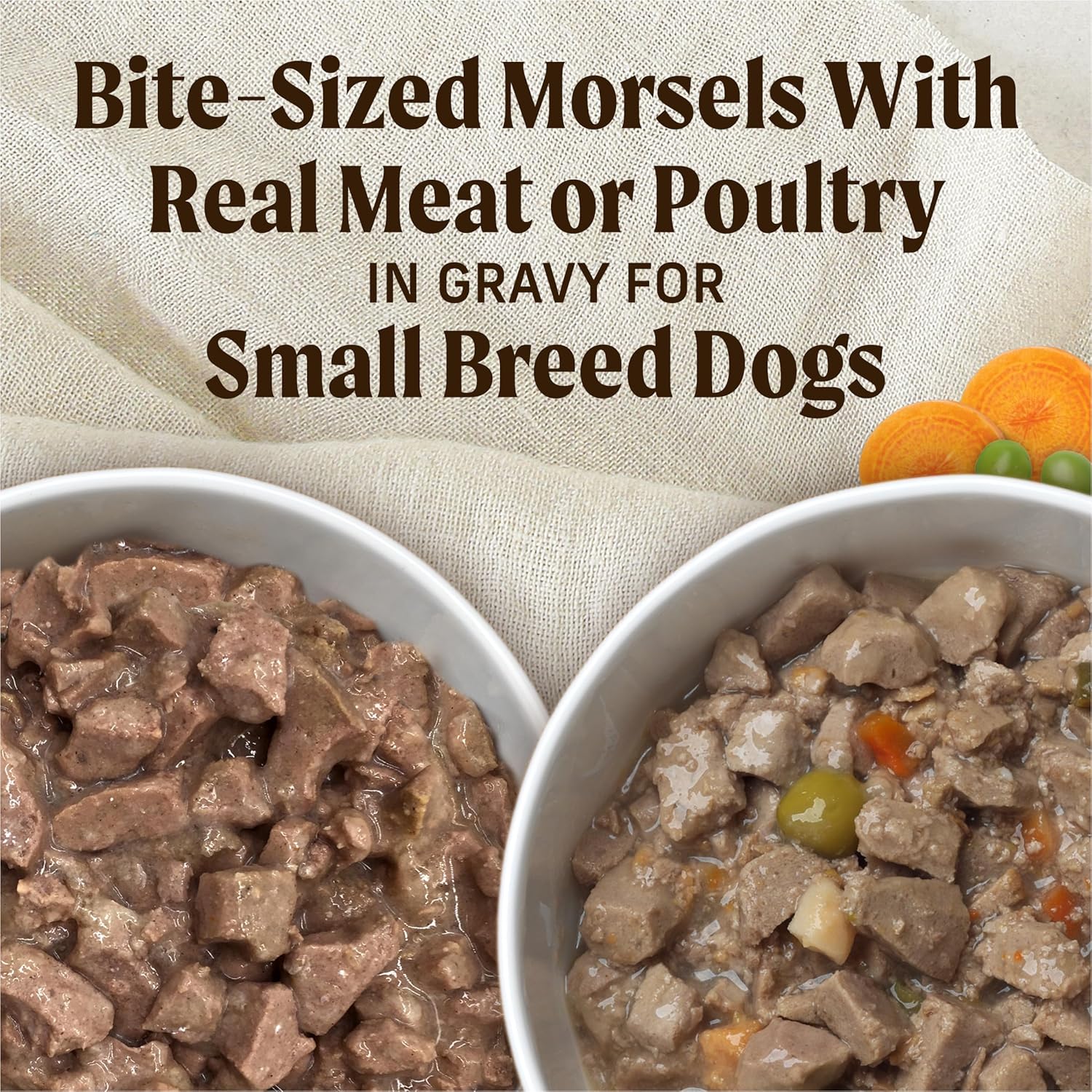 Merrick Lil’ Plates Grain Free Dinner Duos Soft Natural Wet Small Dog Food Variety Pack,Beef and Turkey - 2.6 lb. Tubs,(Pack of 24)