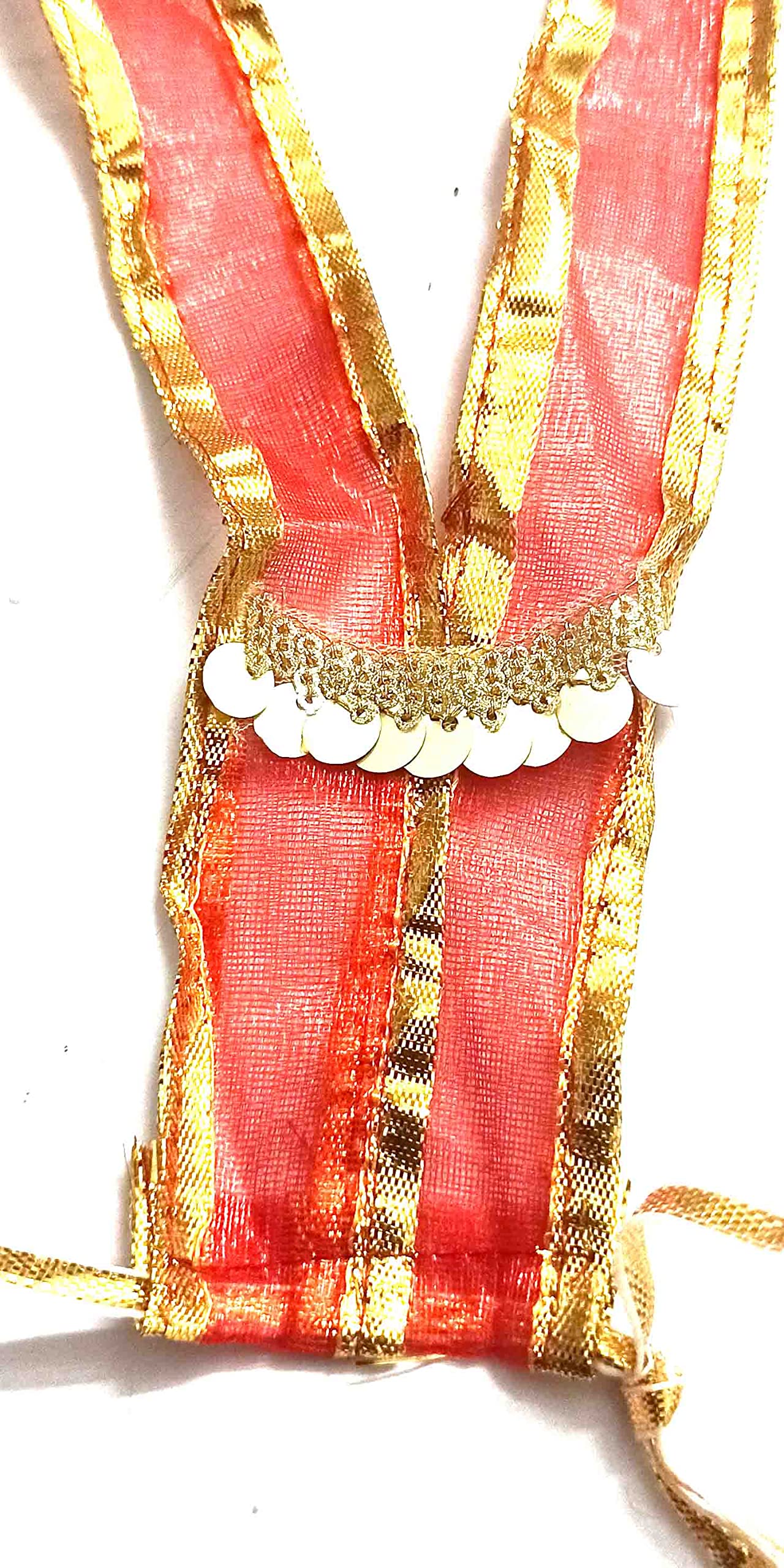 Moor Pankh Size Golden Leaf On White Net Fabric Desertcart