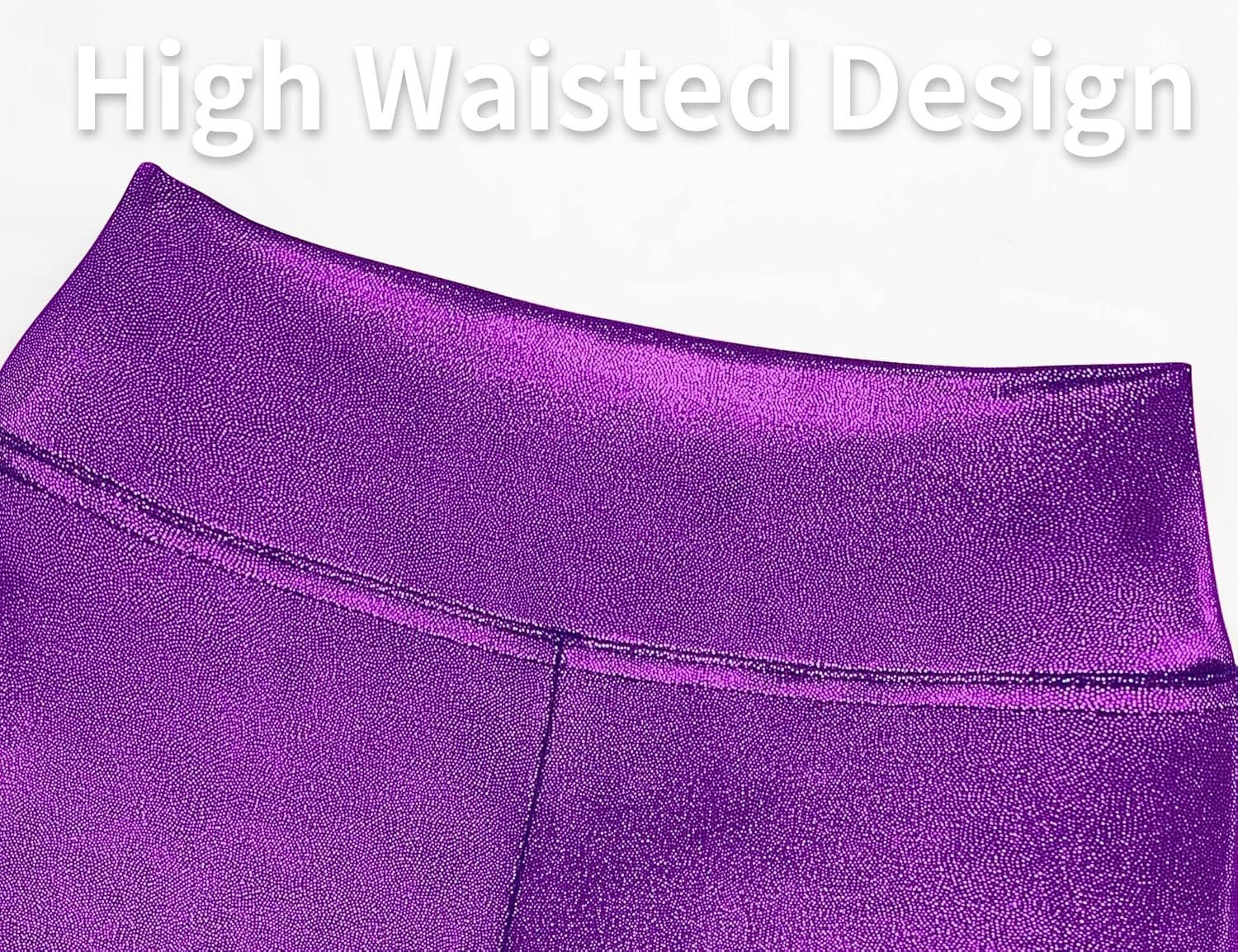 Gnainach Girls Metallic Leggings High Waisted Kids Yoga Pants Stretch Shiny Running Dance Tights for Teen School Workout - Image 4