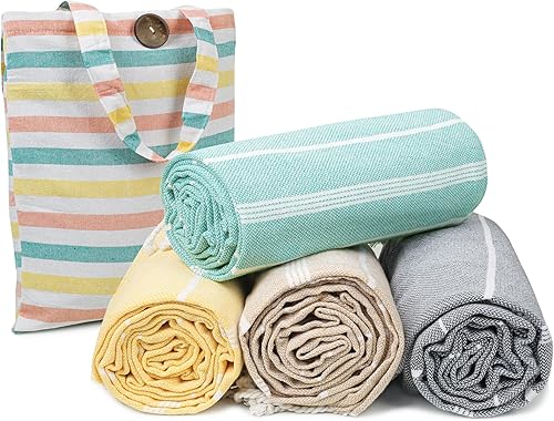 HILLFAIR Toallas de playa turcas de algodón, ligeras, sin arena, Peshtemal, Hammam, toallas de playa para baño, natación, yoga, spa, accesorios de
