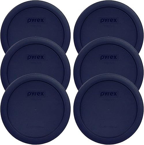 Pyrex - 6 tapas para tazas, Azul oscuro