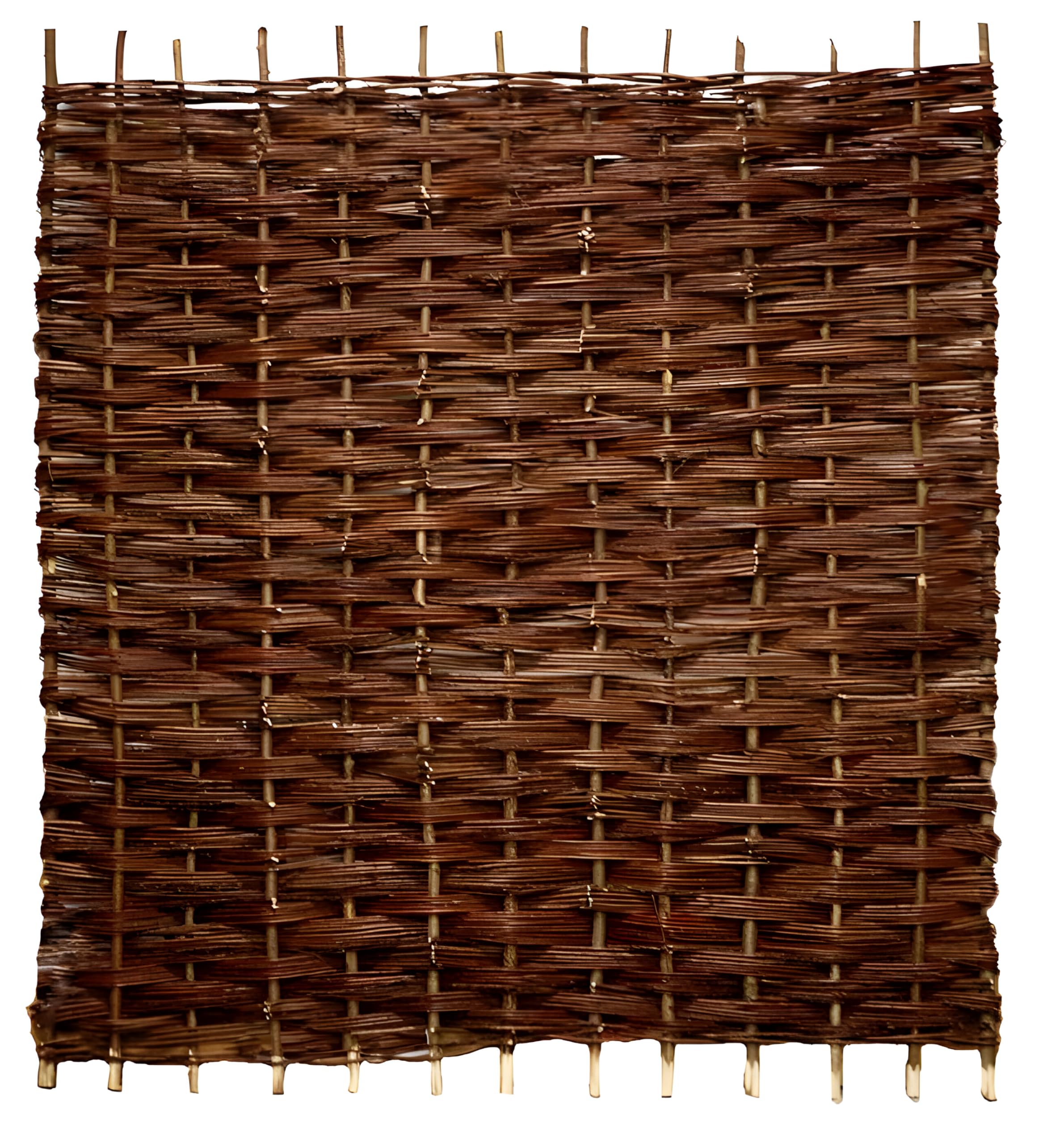 Papillon Brown Premium Weave Willow Hurdle Woven Wicker Wattle Garden Fence Panel In (1.8M X 1.8M)