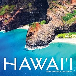 ハワイ 2026年カレンダー | 2026年壁掛けカレンダー | マンスリープランナー | プランナー 2026-2027 | マーブルシティプレス | 12インチ x 24インチ | サステナブル | プラスチックフリー | 厚いアート紙に印刷。