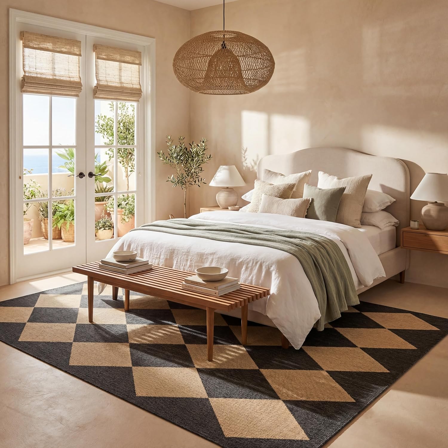 Nuloom Outdoor Performance Collection Sabina Dark Grey/Ivory, 8' x 10', Soft, High Traffic, Stain Resistant, Easy Clean, Durable Area Rug for Indoor/Outdoor Patio, Deck, Porch, Garden, Courtyard