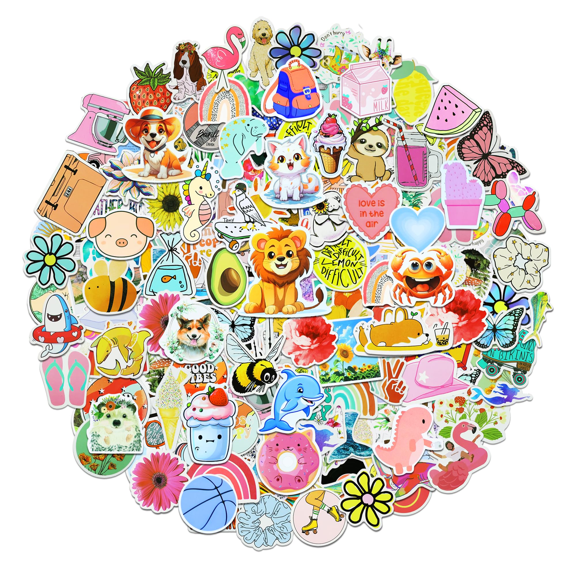 300Pcs Water Bottle Stickers for Kids, Cute Stickers for Water Bottles, Vinyl Waterproof Aesthetic Laptop Sticker Pack Classroom Prizes Skateboard for