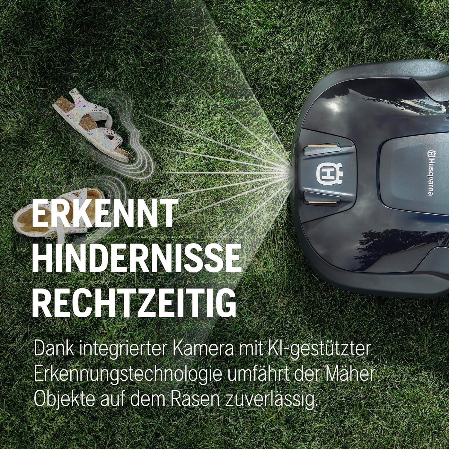 HUSQVARNA Automower® Aspire R6V Mähroboter – ohne Begrenzungskabel, AI Vision, GPS-Navigation, App-Steuerung, virtuelle Zonen, bis 600 m² + Garage