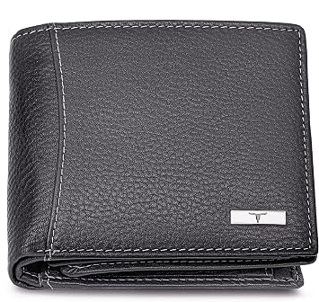 URBAN FOREST Oliver Leather Wallet for Men, Grey in Wooden Box, Contemporary