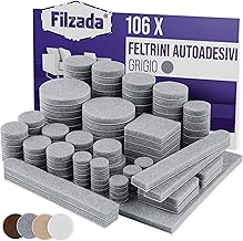 Filzada® Set of 106 Self Adhesive Felt Pads (Rectangular & Round) - Grey - Professional Furniture Felt Pads with Ideal Adhesive Strength
