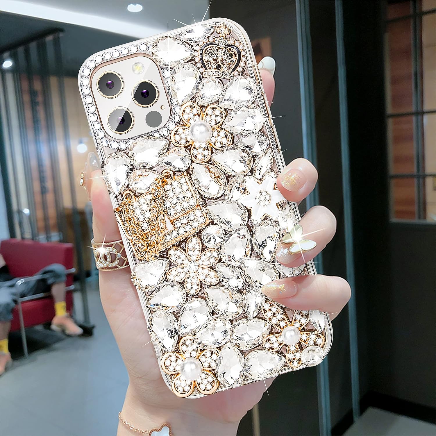 Semlos Bling Case for iPhone 12 Pro Max Glitter Case for iPhone 12 Pro Max 6.7 inch (Bag Style)
