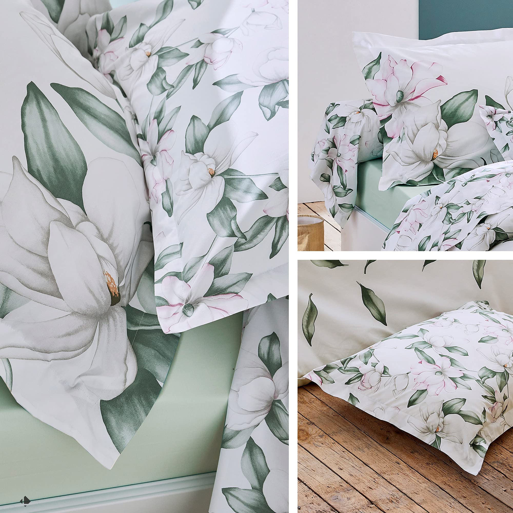 Set copripiumino in cotone satinato 200 x 220 cm verde HARMONRIDGE