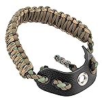 SUNYA Archery Bow Wrist Sling, 550 Paracord Strap Comfortable on Hand.100% Full Grain Leather Yoke, Multiple Camo Colors.Fit Compound Bow Stabilizer & Recurve. (Iron Rider 42)