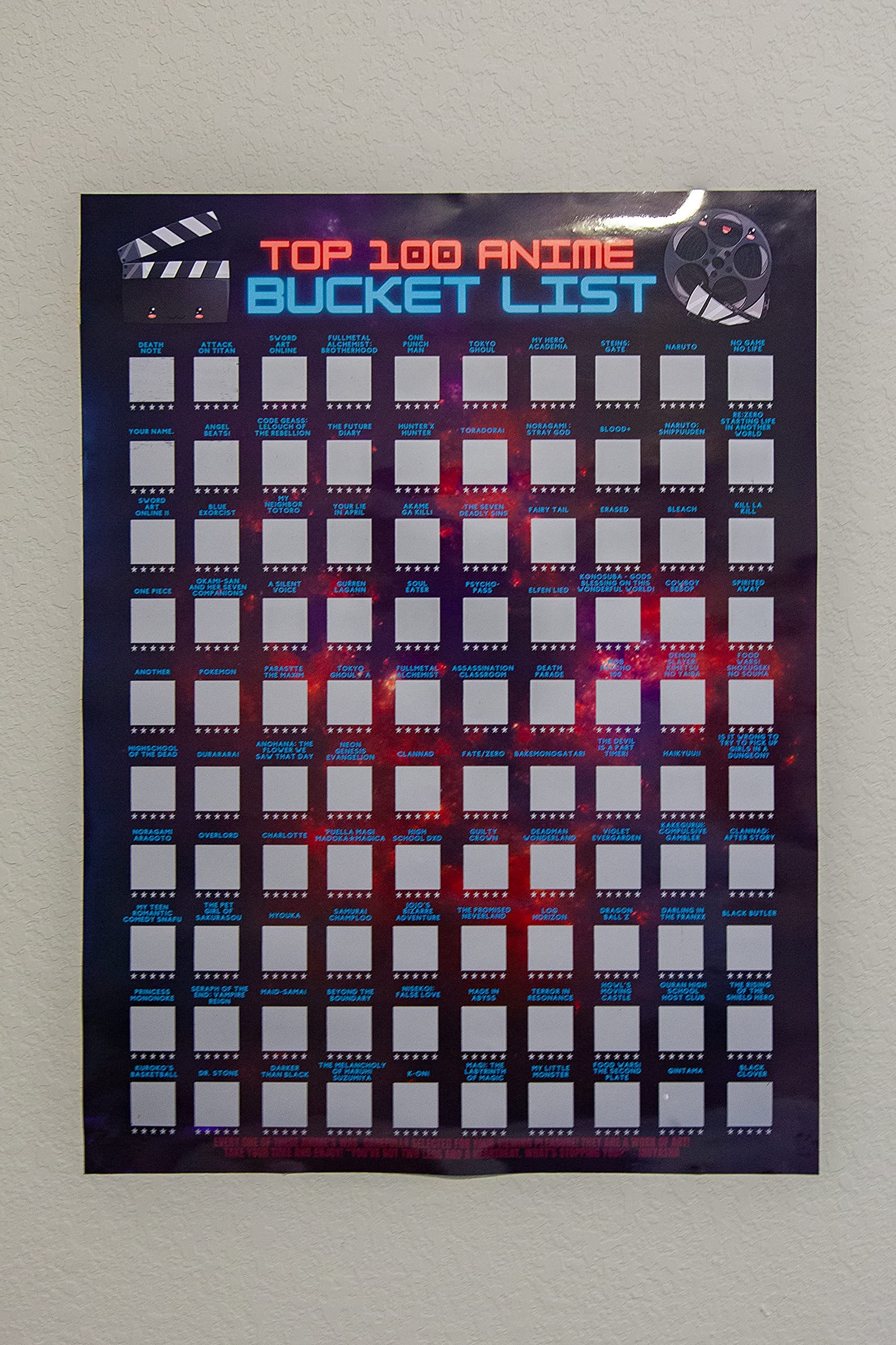 Top 100 Anime Bucket List Scratch Off Poster 18 x24 With Custom top-100-anime-bucket-list-scratch-off-poster-18-x24-with-custom