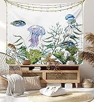 Vista 25 de Ambesonne Tapiz hawaiano, Costa Na Pali en la isla de Kauai en Hawái, día soleado, horizonte de montaña, colgante de pared para dormitorio, sala