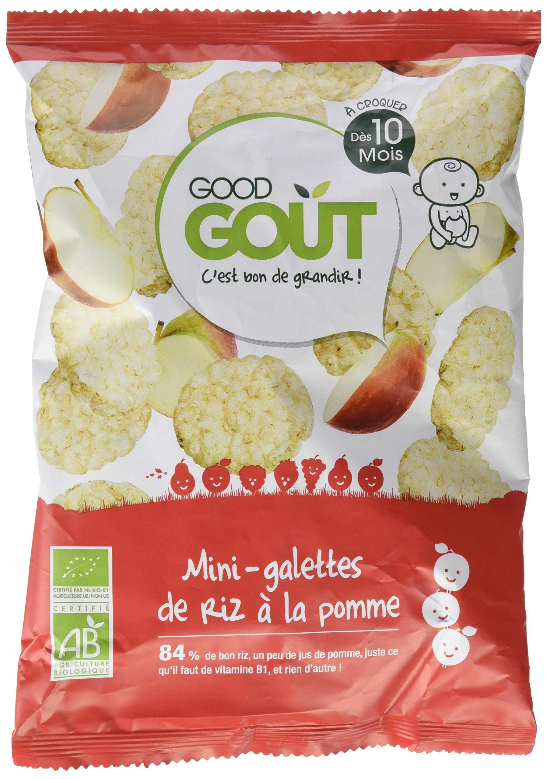 Good Goût Minigalettes de Riz à la Pomme Dès 10mois, Bio, 40g