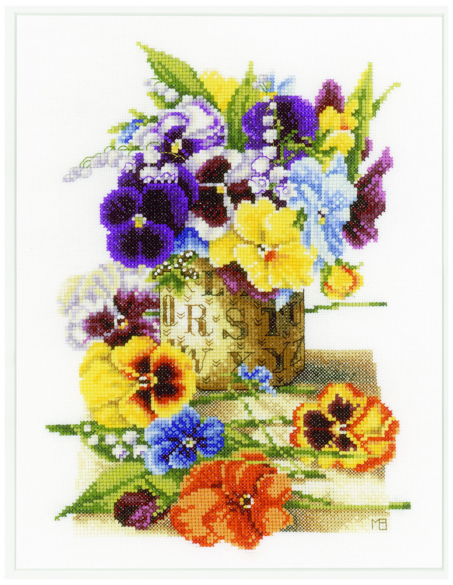 LanartePot of Pansies (EVENWEAVE)