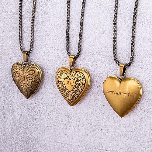 Miniatura 6 de Fanery sue Heart Locket Necklace That Holds Pictures Customized Photo Necklaces Personalized Lockets with Picture inside,