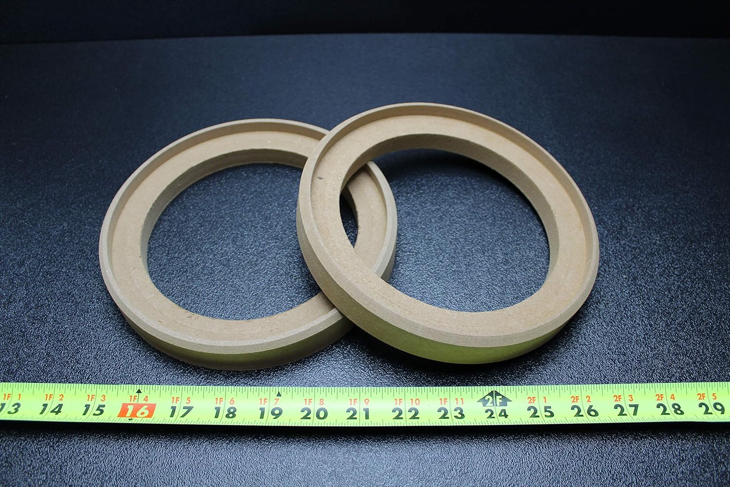 2 MDF Speaker Ring Spacer 6.5 INCH Wood 1 INCH Thick Fiberglass Box Ring-6.5GR
