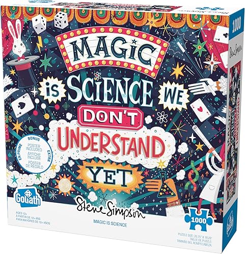 Miniatura 3 de Goliath Steve Simpson: Magic is Science - Rompecabezas de 1000 piezas con póster, tamaño completado: 26.75 x 18.26 pulgadas, a partir de 12 años