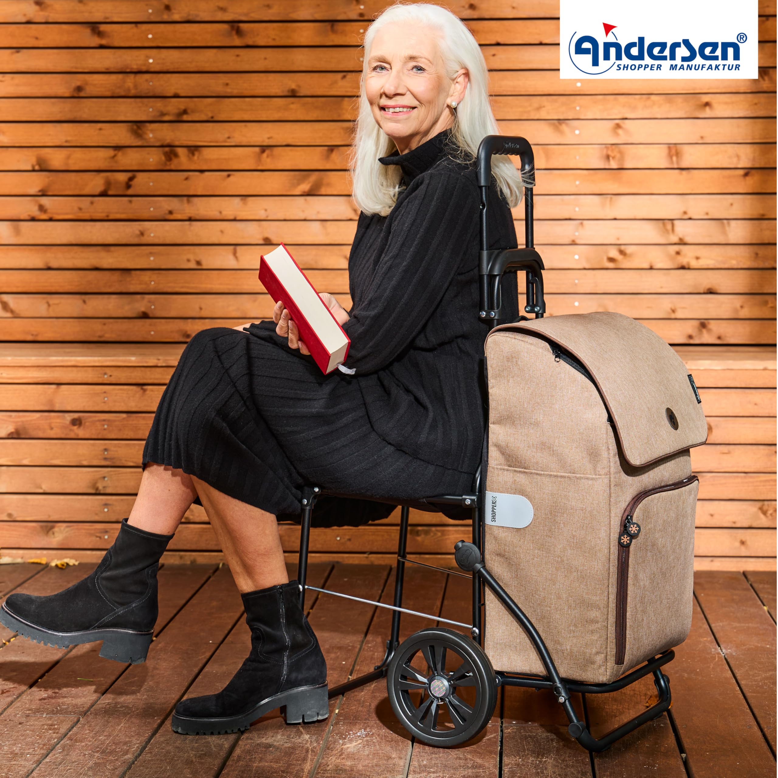 ANDERSEN Einkaufstrolley - Komfort Shopper Ipek Maxi Sand