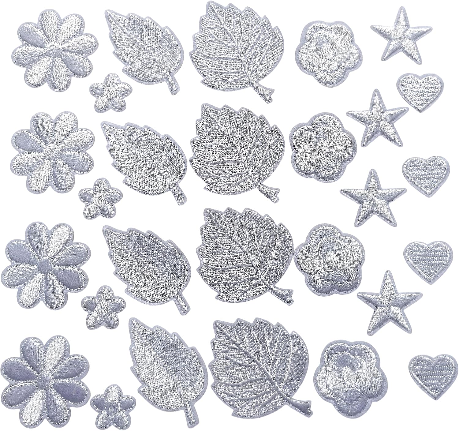 15Pcs Daisy Flower Iron On Patches 3 Sizes, Cute Embroidery Applique Patches for Girls Clothes Hats Bags Jackets Jeans DIY Decoration