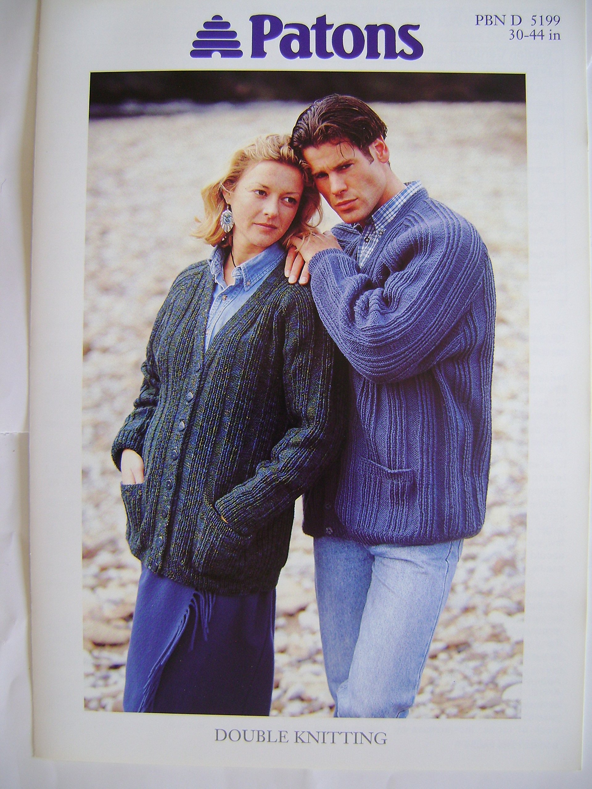 Patons Knitting Pattern 5199 in Double Knitting - His n Hers Raglan Cardigans 30/32 - 42/44"
