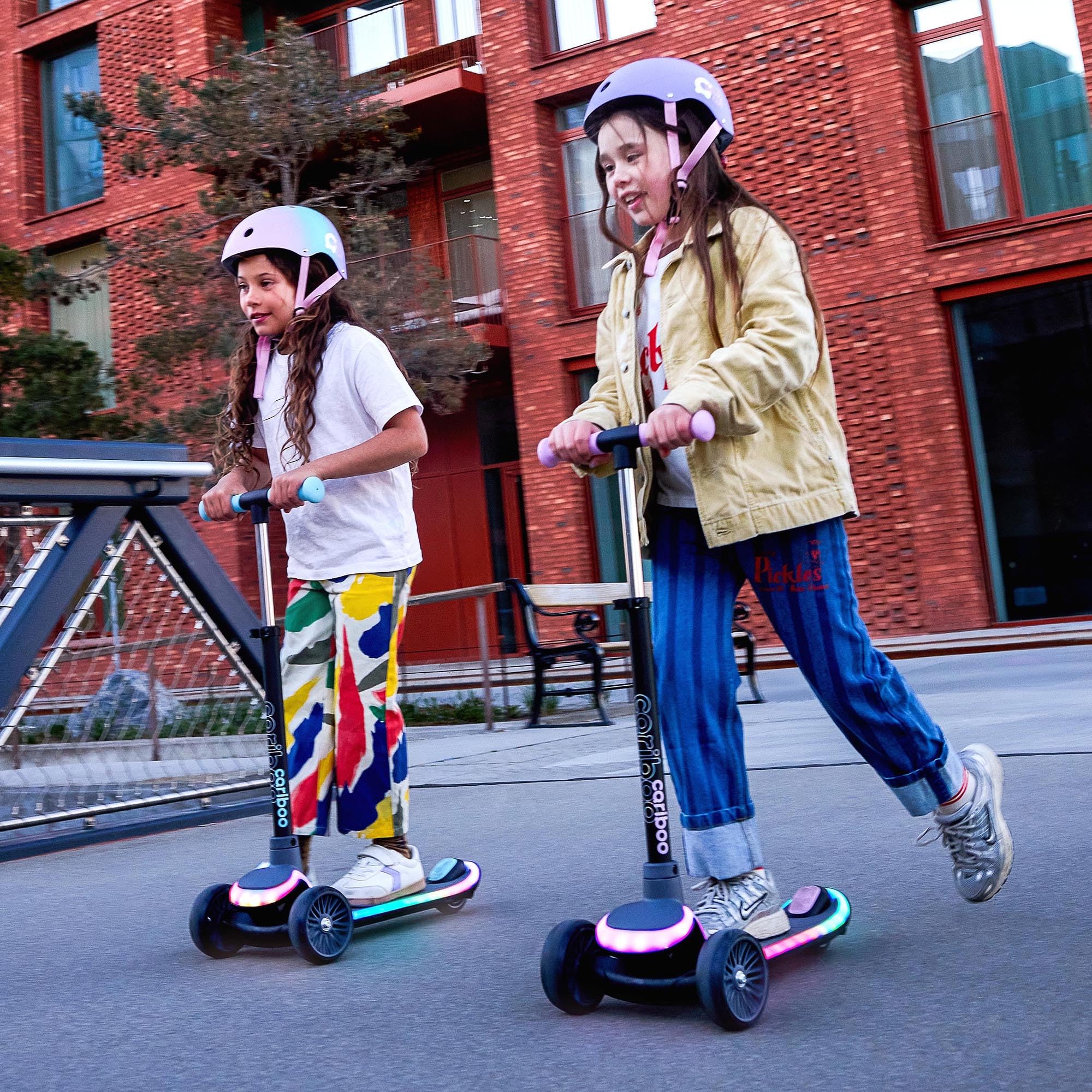 Cariboo Monopattino Bambino de 3 Anni - Scooter a 3 Ruote con Manubrio Regolabile e Luci LED - LEDstar