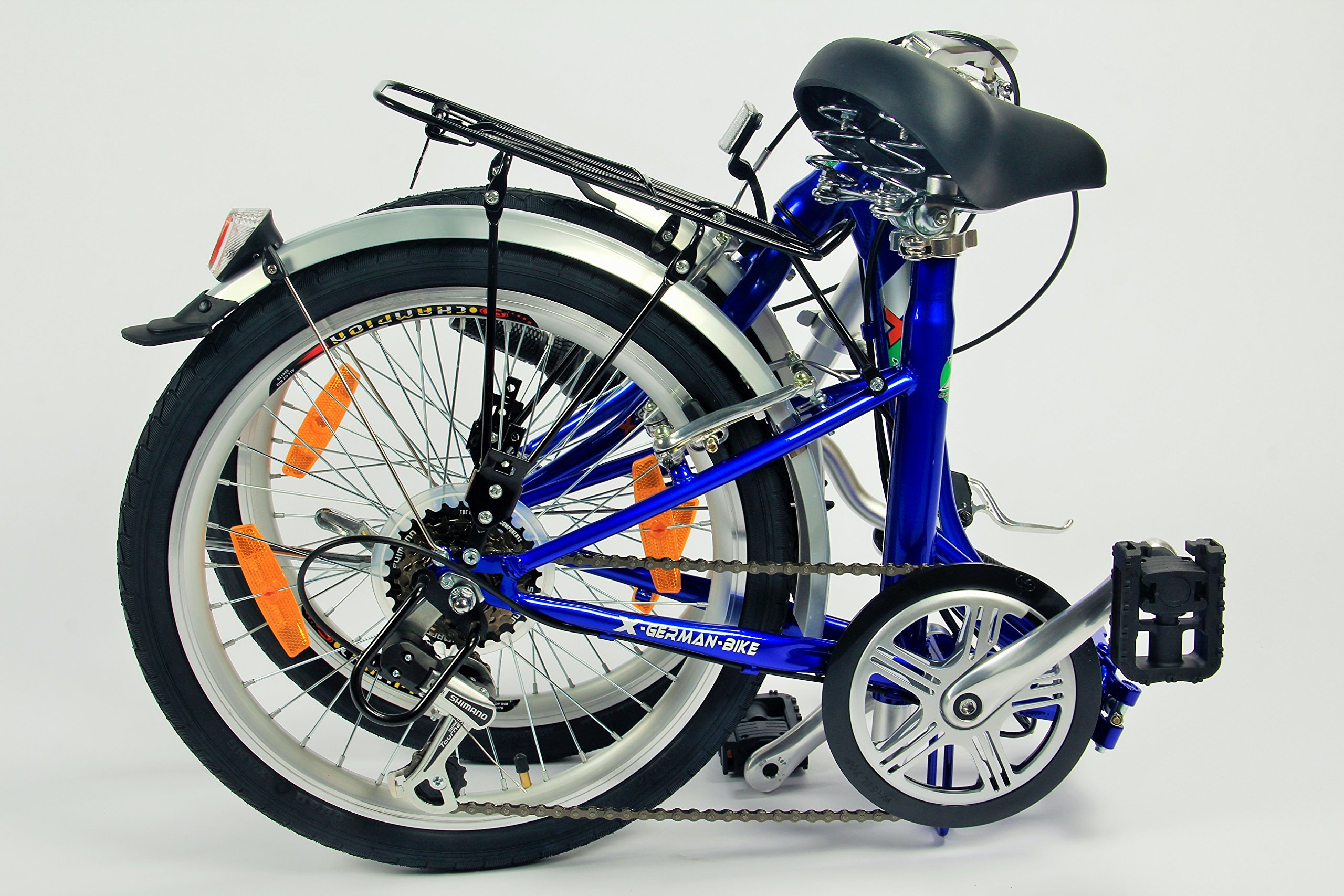 GermanXia Faltrad 20 Zoll Comfort 6-Gang Shimano in Blau Sport & Freizeit