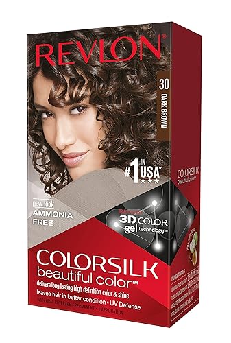 Revlon Tinte de cabello Colorsilk, marrón oscuro, 10 onzas (Paquete de 3)