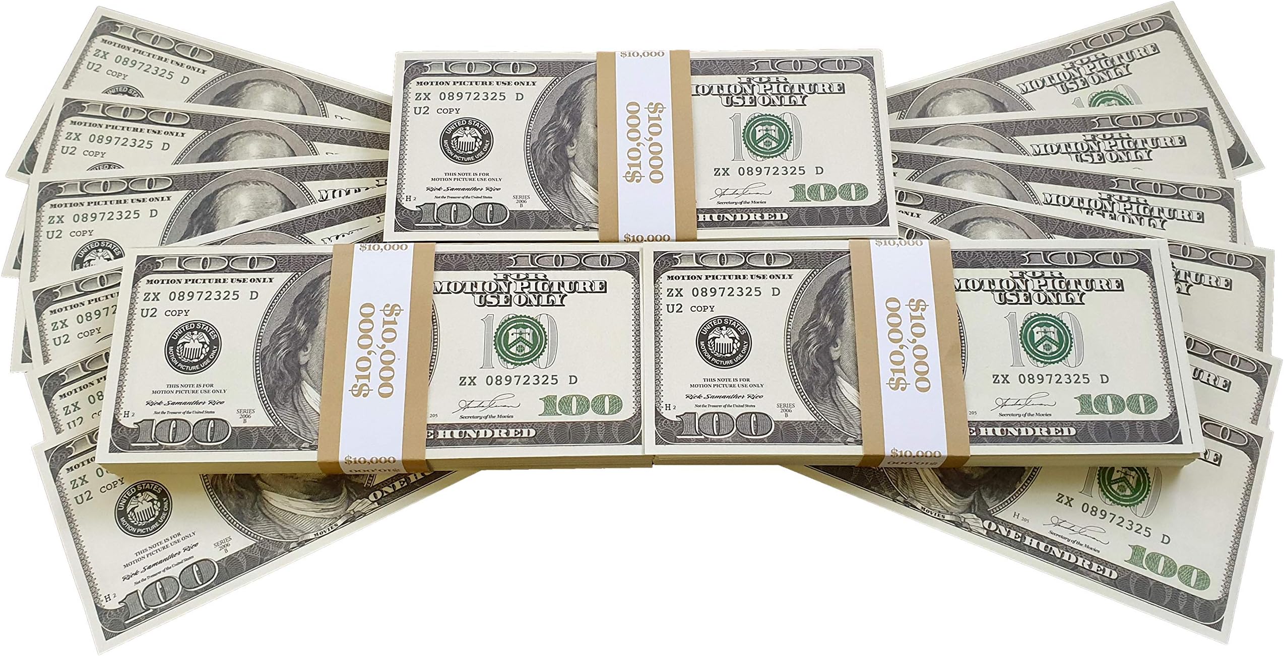 Prop Money Dollars - 300 Full Print Old Style $100 Dollar Bills - $30,000 Stack. for Movies, Advertising, Play, Party, Supreme Spray, Gun Cannon, Fancy Dress, Magic Tricks, Casino Games