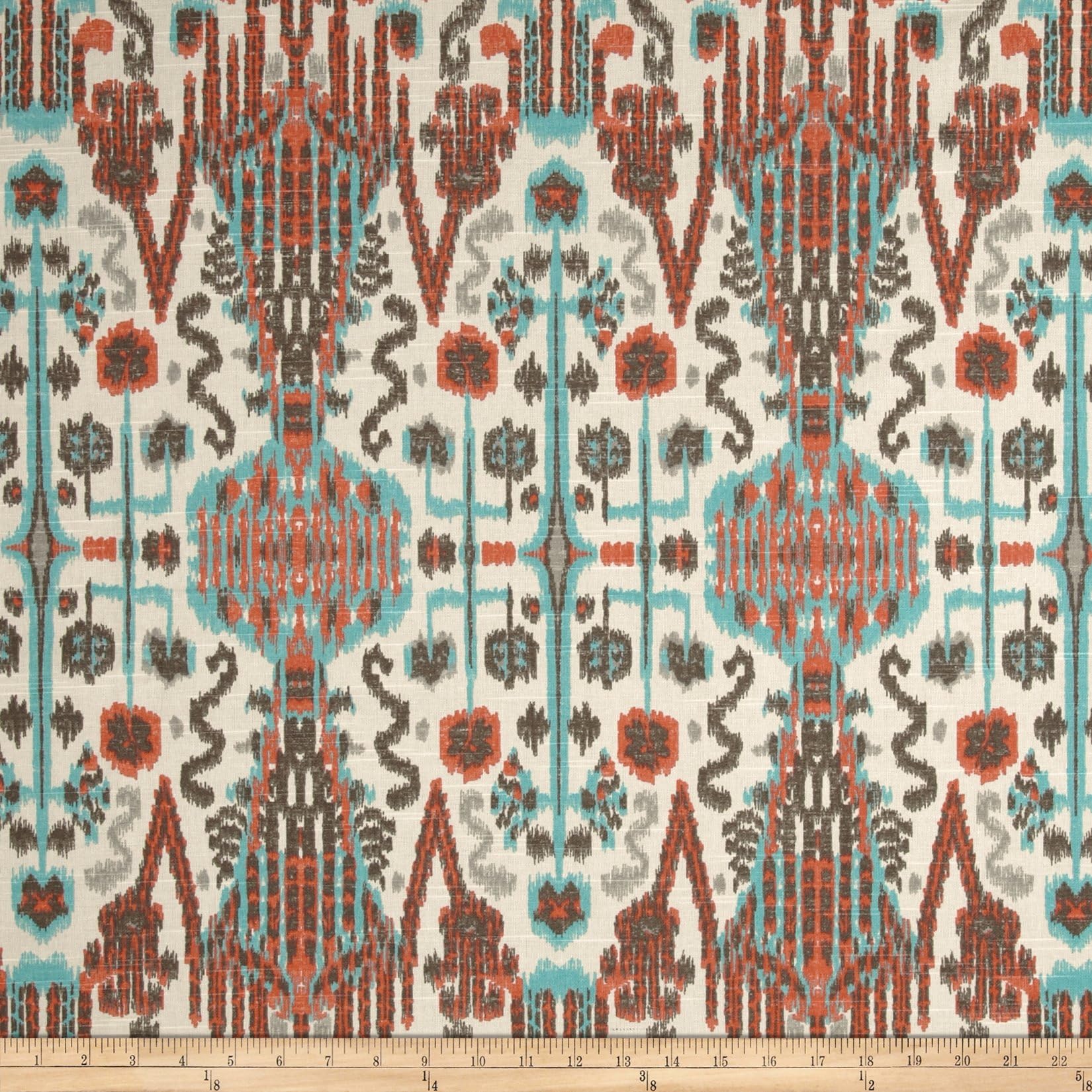 Lacefield Bombay Ikat Slub Paprika Fabric By The Yard