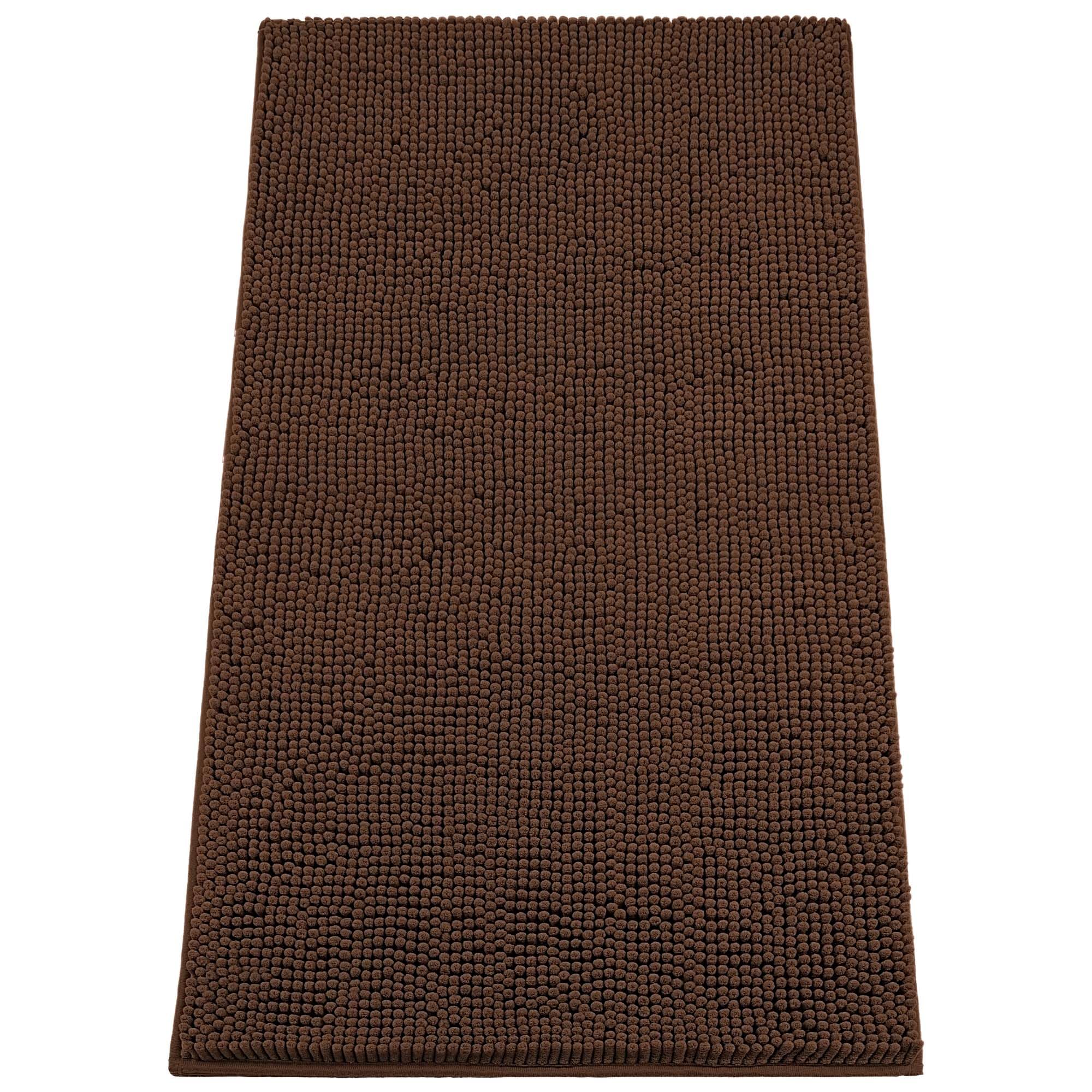 Absorbent Dog Door Mat for Muddy Paws, 60" x 30" Chenille Indoor Mats for Entryway, Trap Dirt Front Door Mat Indoor Entrance Washable Non Slip Soft Brown