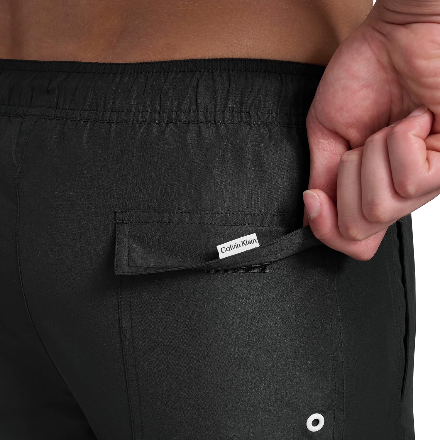 Calvin Klein Men's Swim Swim Trunk,Black,Large