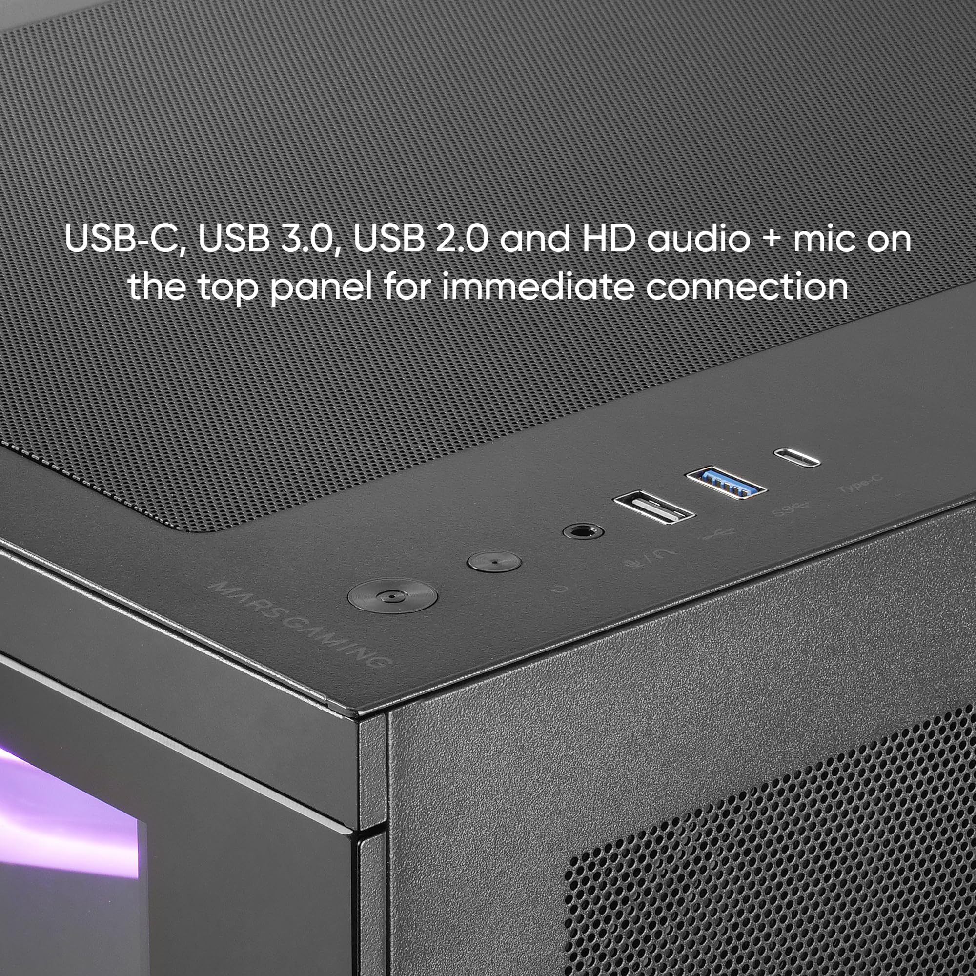 Mars Gaming MC-3TCORELCDM Obudowa Gaming Micro-ATX, Personalizowany ekran IPS 7,2”, Potrójne szkło hartowane, Podwójna boczna komora, Obsługa chłodzenia cieczą do 360mm, Czarny
