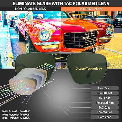 Miniatura 6 de proSPORT Gafas de sol bifocales polarizadas de aviador cuadrado para hombres. Lectores de línea casi invisibles