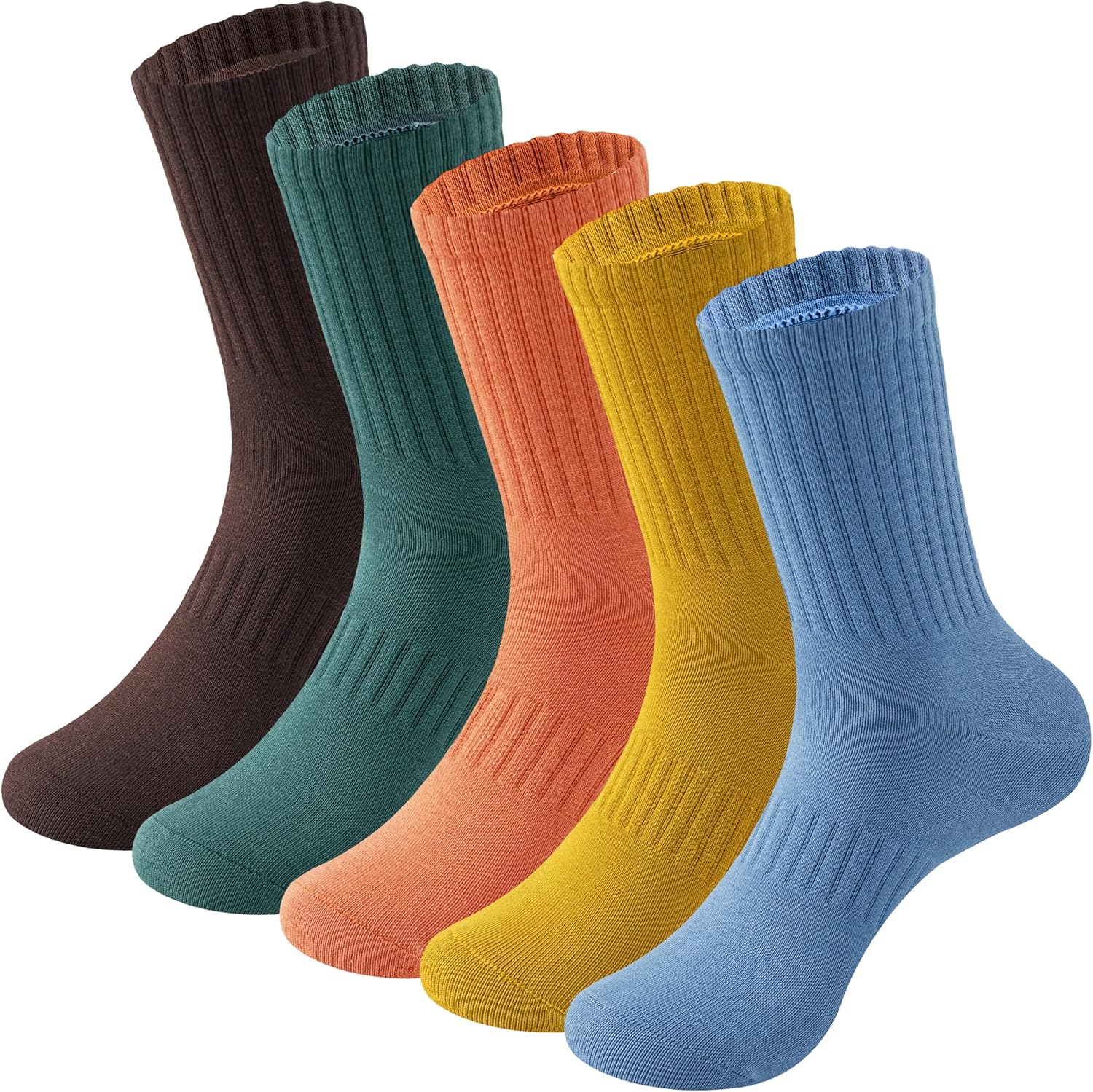 MAGIARTE Womens Athletic Cotton Crew Socks Moisture Wicking Breathable Sports Casual Socks for Women 3/5-PACK