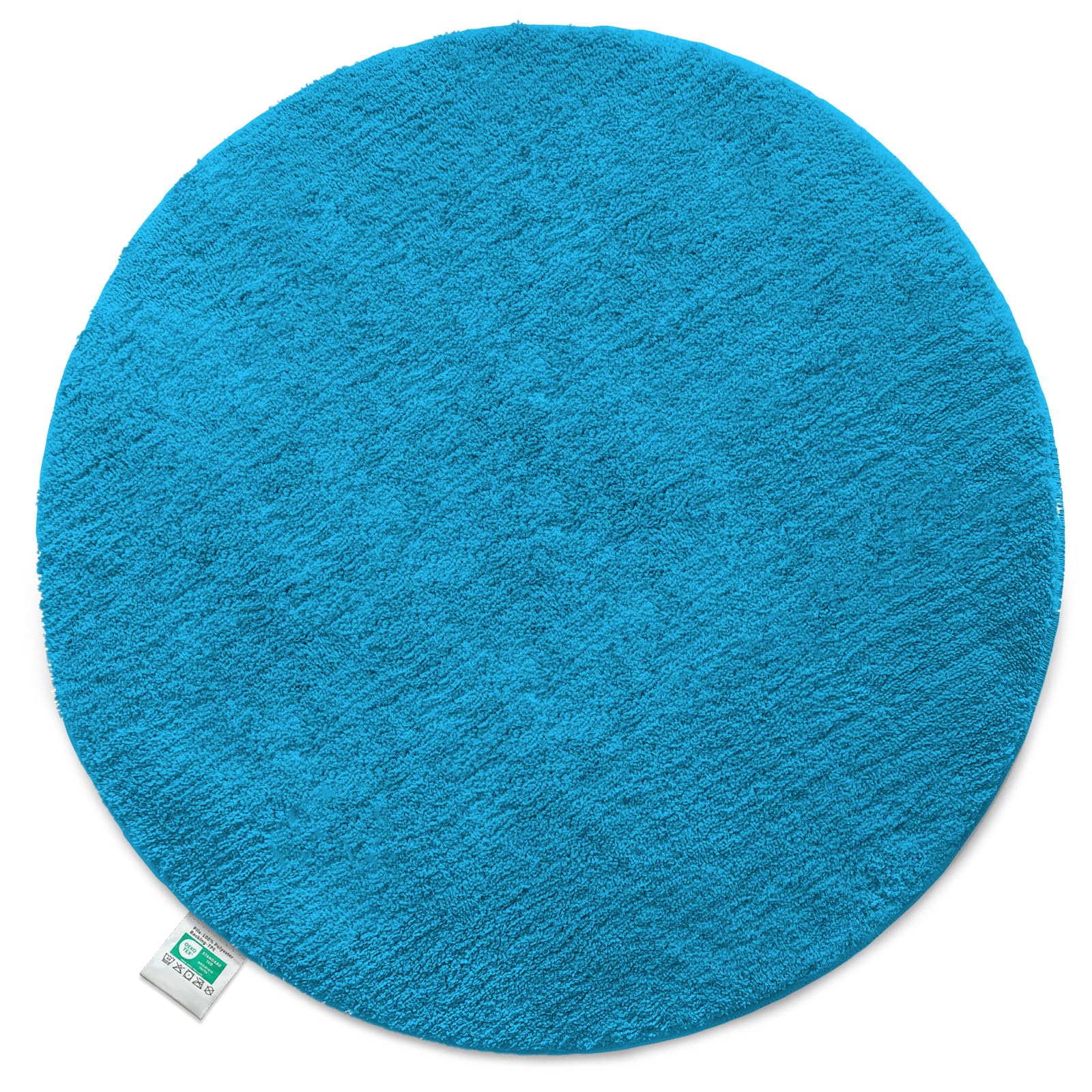 Floordirekt Turquoise Sky Round Bath Mat, 95 Cm (Round), Non-Slip, Washable, Tested For Harmful Substances