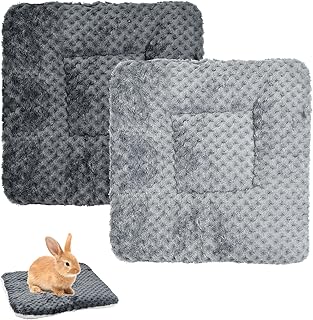 Ziyonix Pack of 2 Rabbit Bed Small Animal Bed Mat Small Animal Plush Bed Pet Mat Fluffy Puppy Blanket Warm Guinea Pig Blanket Mat for Rabbits Kittens Chinchilla Hamsters 30 x 30 cm product image