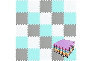 qqpp EVA Rubber 18 Tiles Interlocking Puzzle Foam Floor Mats - Best...