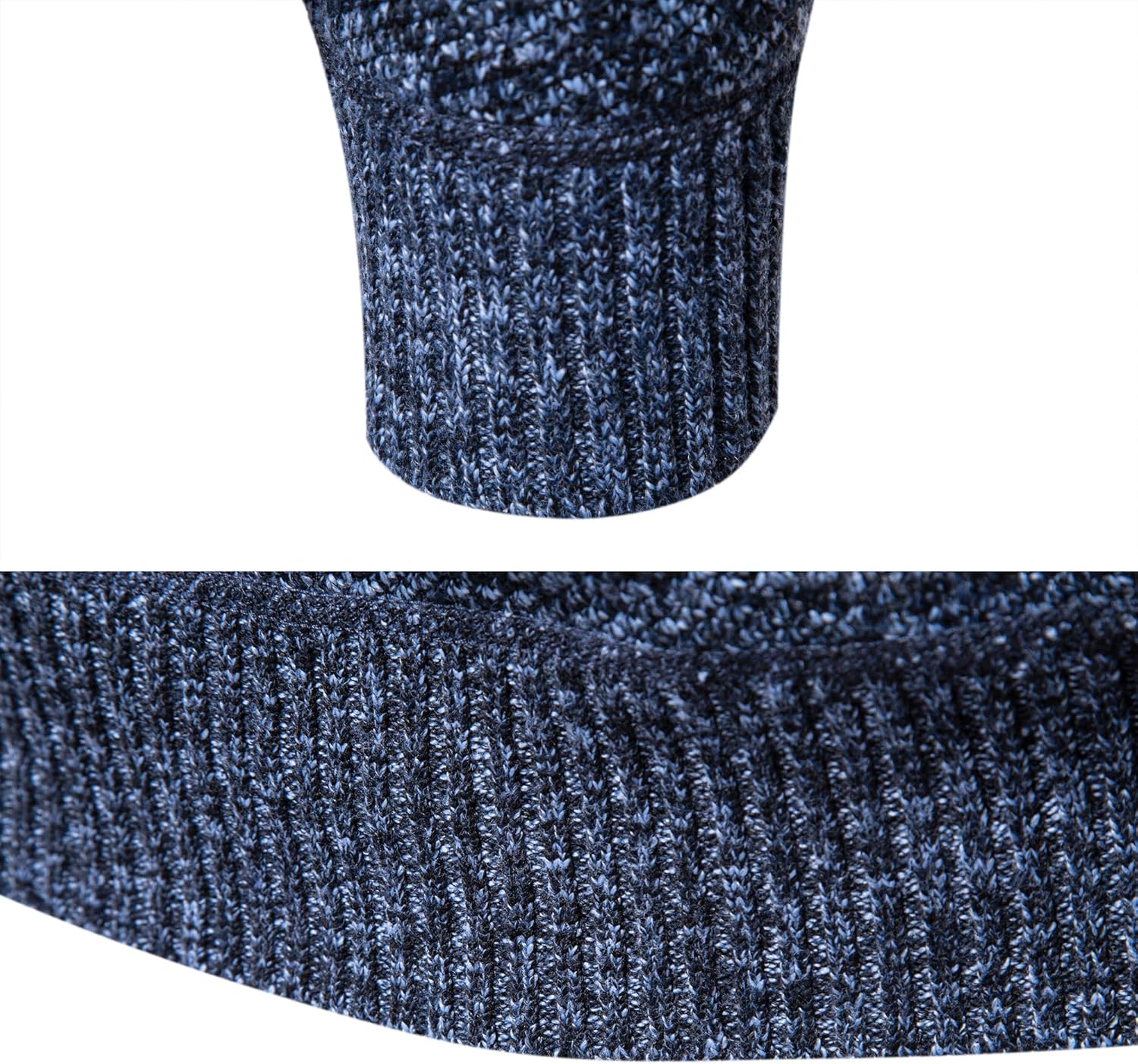 Men's Quarter Zip Pullover Mock Neck Long Sleeve Knitted Sweaters Casual Slim Fit Polo Sweater - Image 6