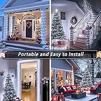 Vista 8 de JMEXSUSS Cuerda de luces LED de 100 luces LED que funcionan con pilas, resistente al agua, 33 pies, 8 modos, luces de batería al aire libre