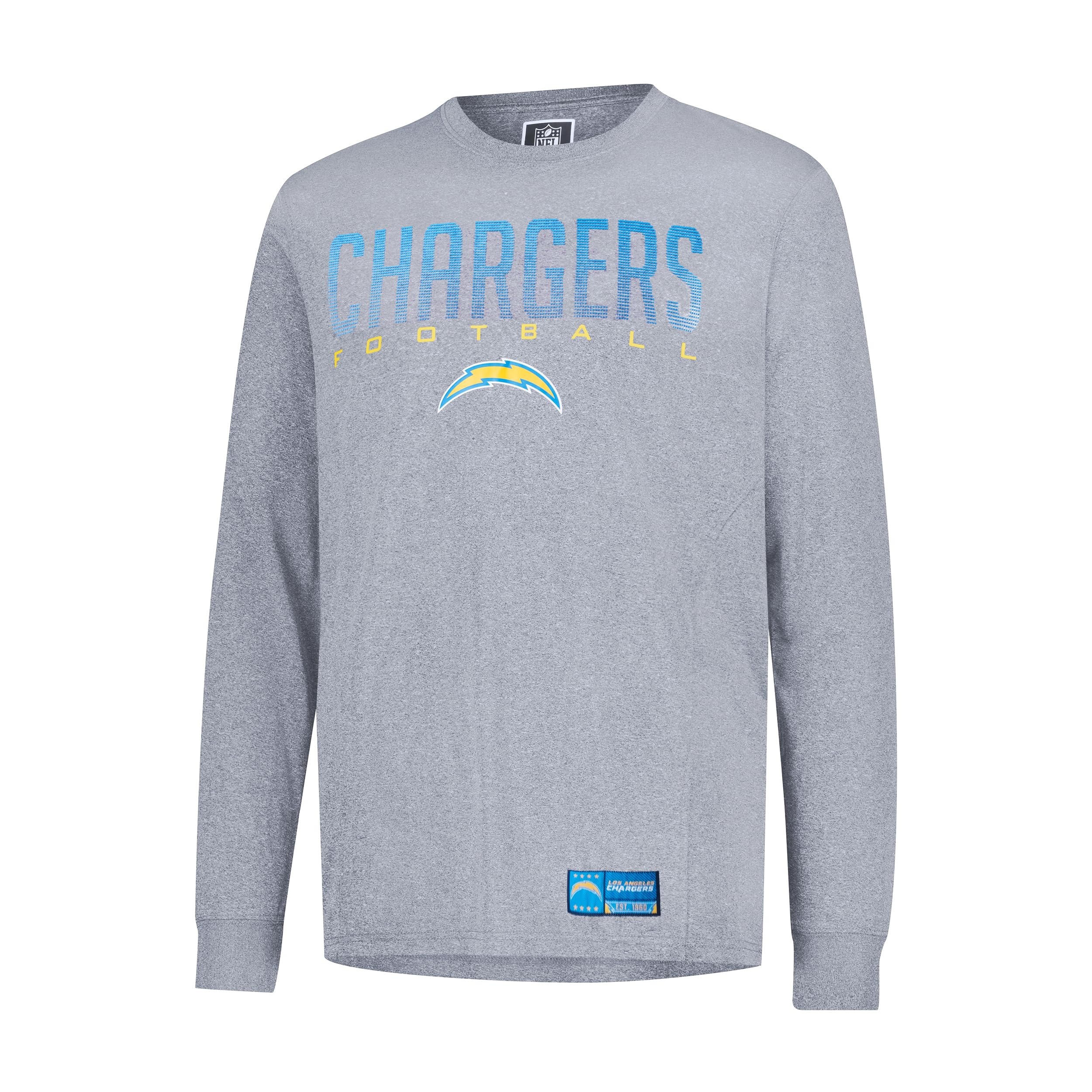 Camiseta atlética de manga larga NFL gris con acabados premium Icer 8