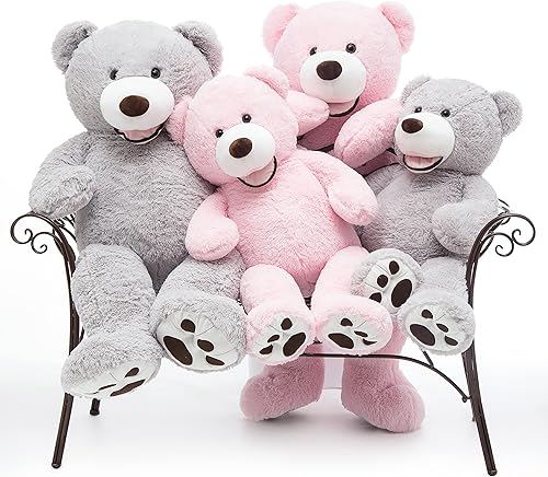 Miniatura 6 de MorisMos Oso de peluche gigante, oso gris de 51 pulgadas y oso rosa de 39 pulgadas