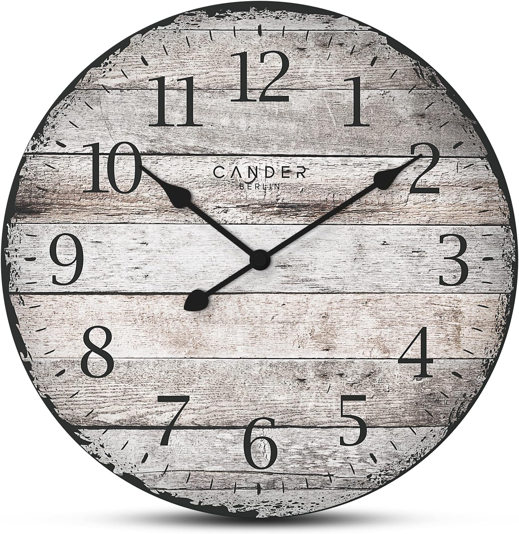 Cander Berlin Wanduhr 30,5cm - Vintage Design Lautlos MDF