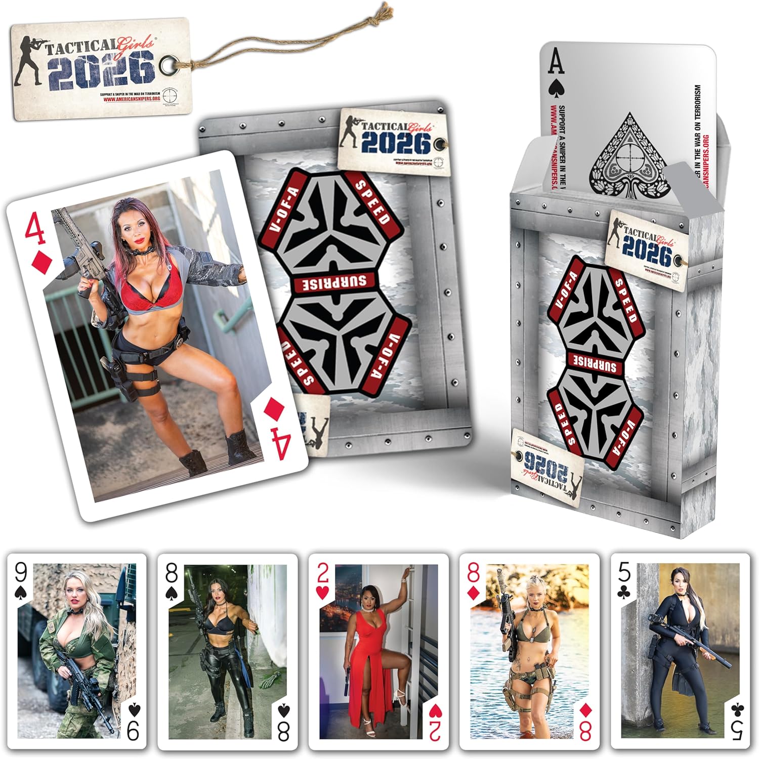 Tactical Girls 2026 Calendar Playing Cards