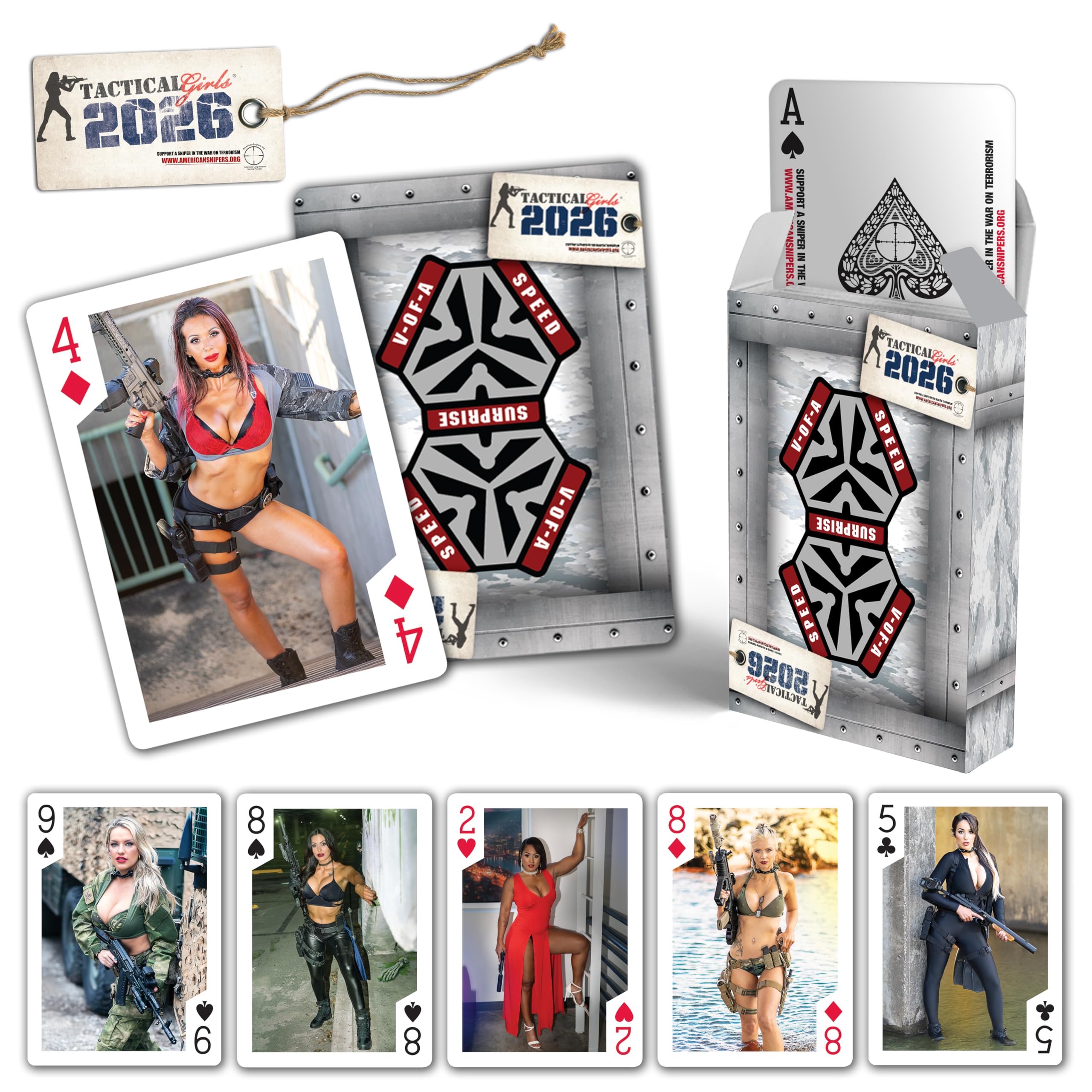 Tactical Girls 2026 Calendar Playing Cards