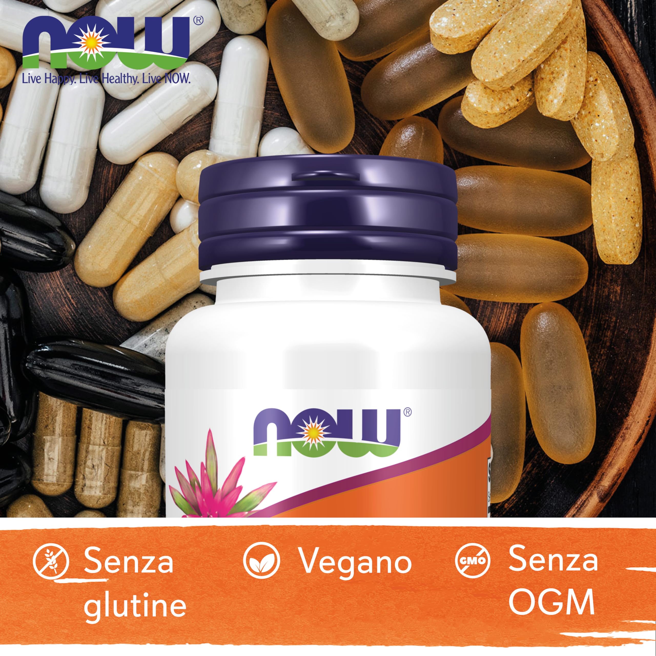 Now Foods Vitamin B2 (Riboflavina), 100mg, 100 capsule vegane, Testato in Laboratorio, Senza Glutine, Senza Soia, Vegetariano, non OGM
